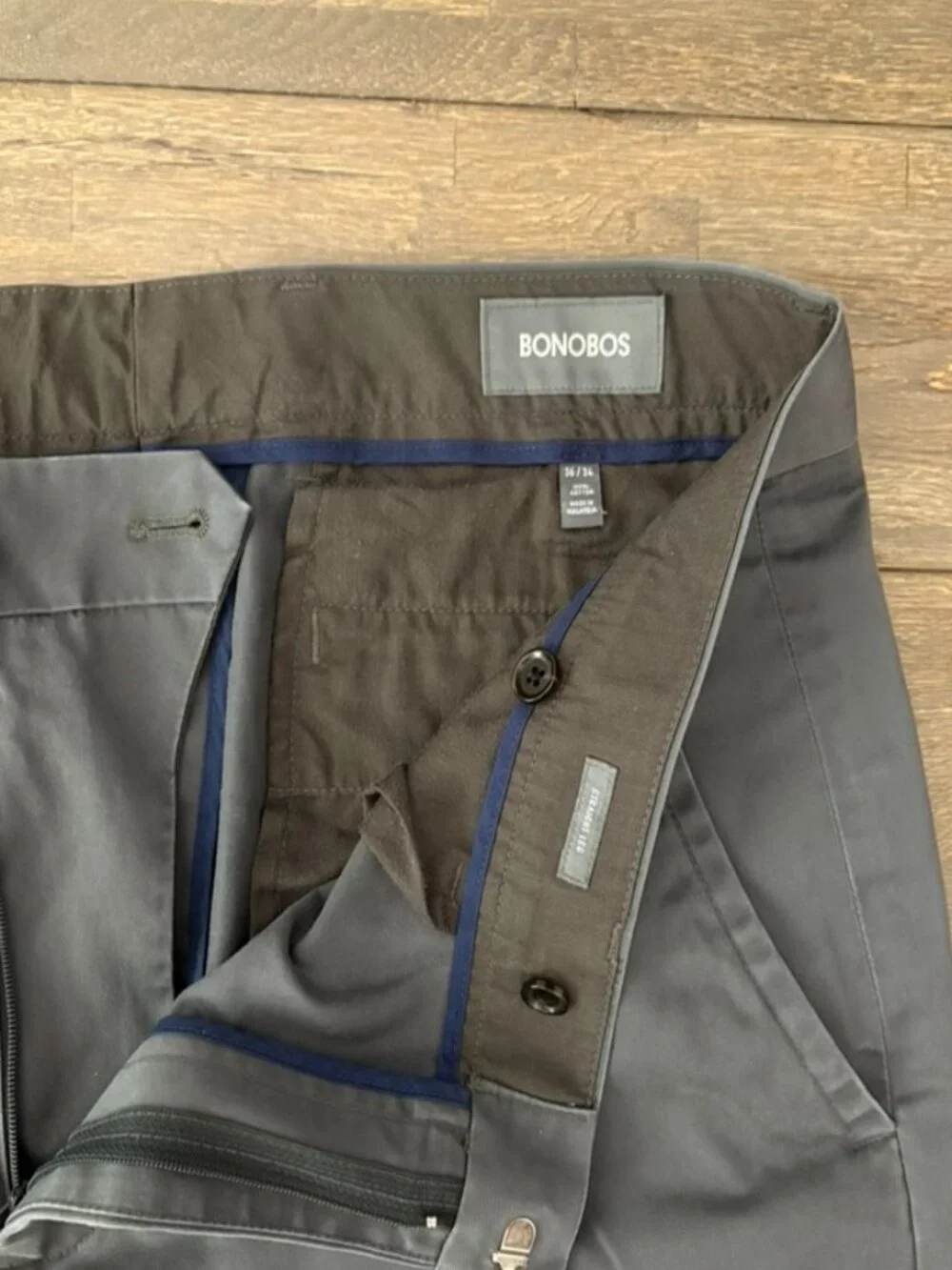 Bonobos Straight Leg Chino Pants Men's 36x34 Charcoal Gray EUC
